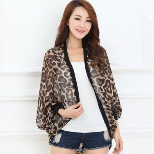 Ultra-light Lady Outdoor Hooded Coat Leopard Print